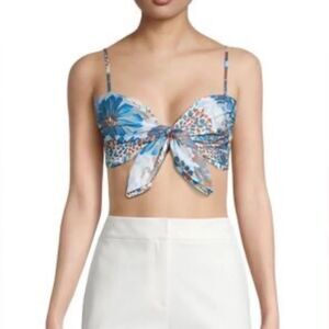 NWOT AMUR Floral top Print Ruffle Embellishment size L